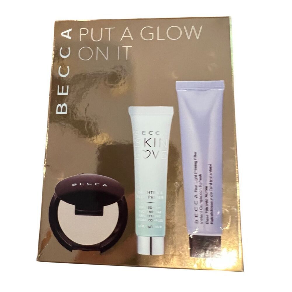 Becca Put a Glow On It Primer Highlighter Perfector Limited Edition Set NIB